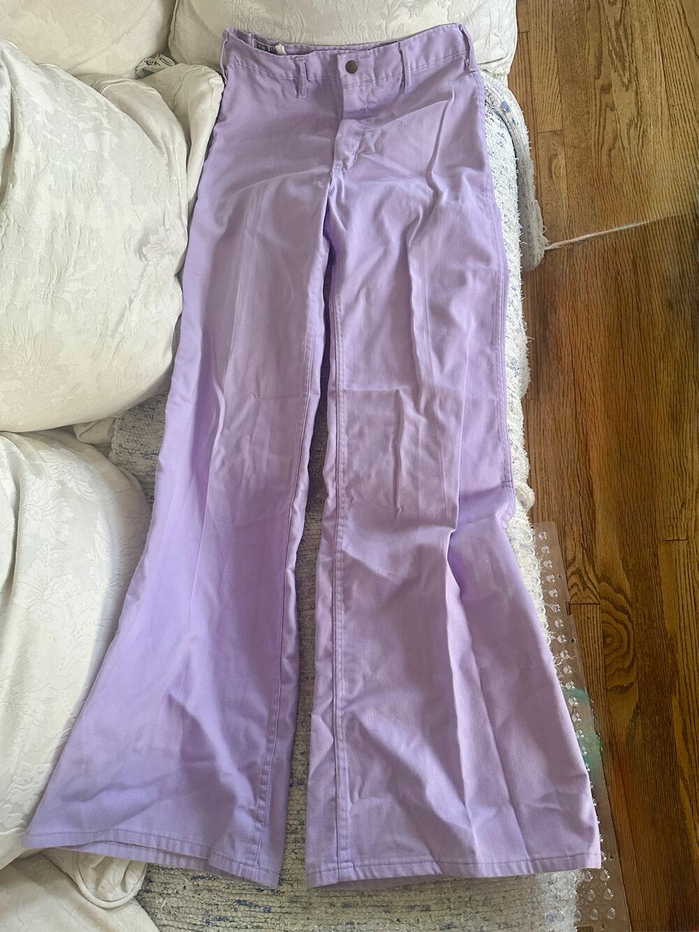 VINTAGE 60'S 70'S LANDLUBBER LAVENDER BELL BOTTOM JEANS M. HOFFMAN & CO
